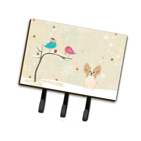 Carolines Treasures Christmas Presents Between Friends Papillon Sable White Leash or Key Holder BB2549TH68